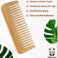 Bamboo wide-tooth comb, angled with long teeth
