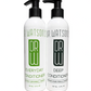 Conditioner duo: two white pump bottles—Everyday & Deep, green/black labels
