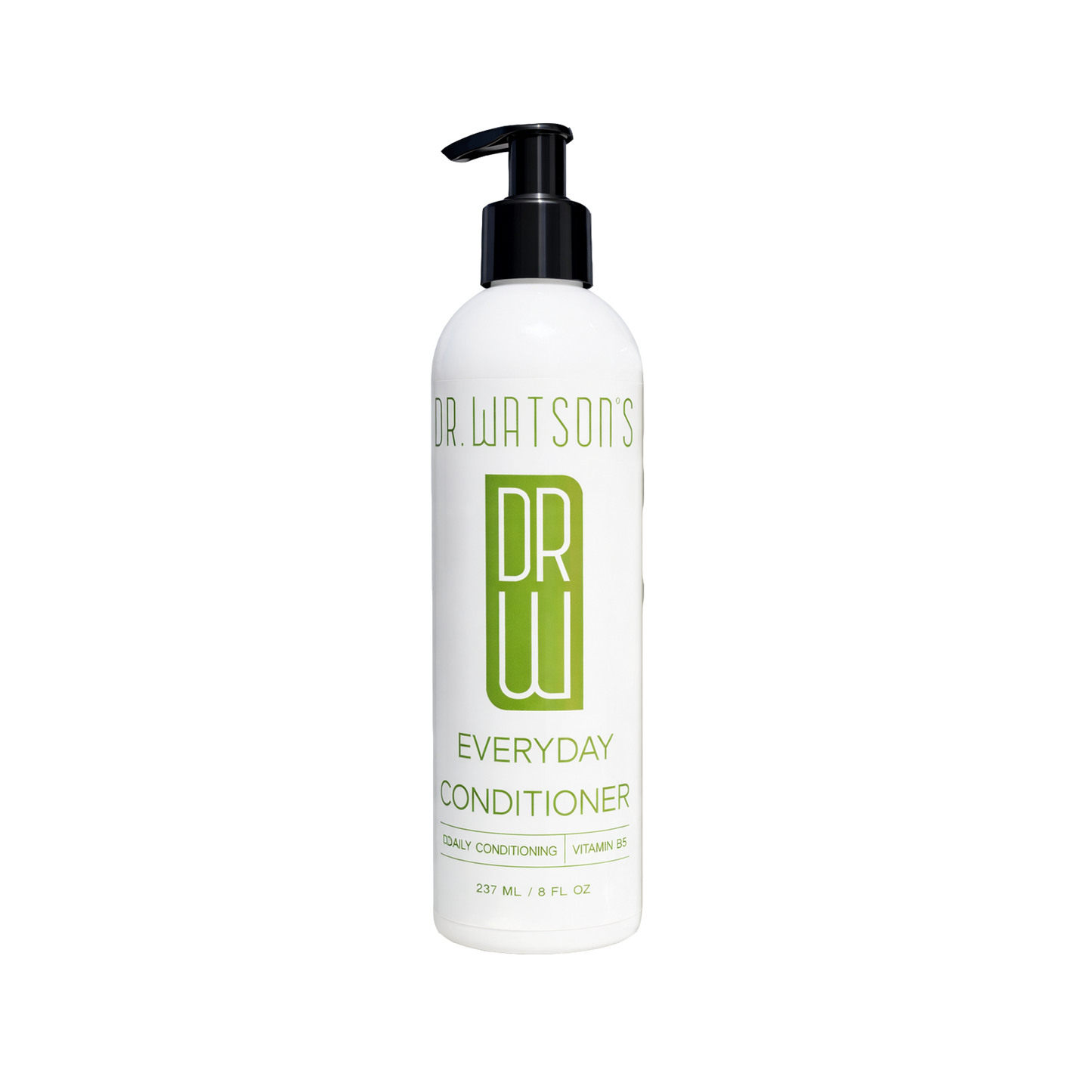 Dr. Watson's conditioner bottle, black pump, green label, 8 oz