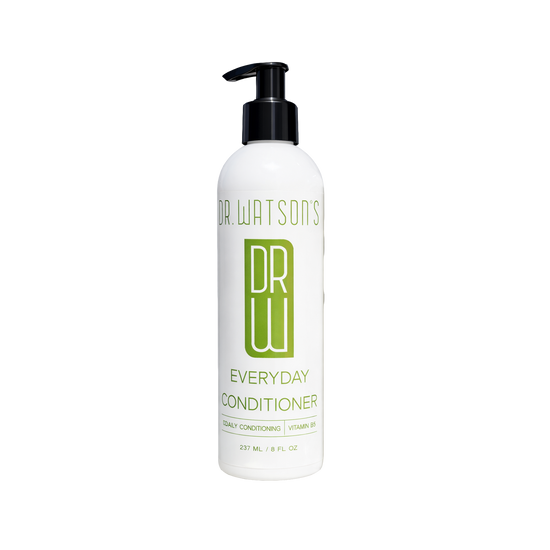Dr. Watson's conditioner bottle, black pump, green label, 8 oz