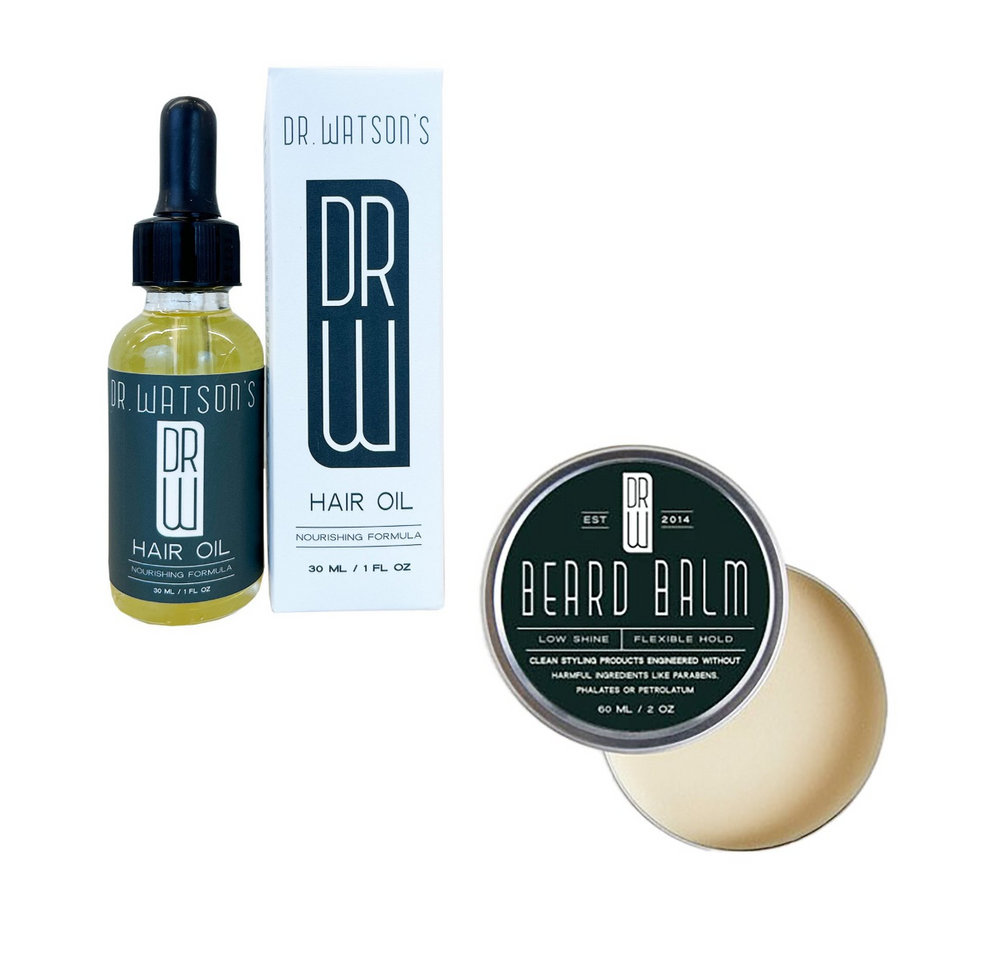 Dr. Watson's hair oil and beard balm