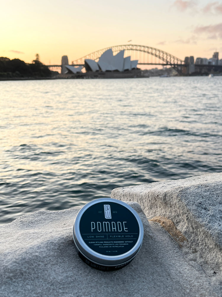 Dr. Watson's pomade in front of Sydney Opera House