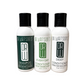 Shampoo and conditioner sample set, three Dr. Watson's bottles: Shampoo, Everyday, Deep