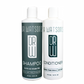 Shampoo and conditioner duo bottles with Dr. Watson's dark green labels